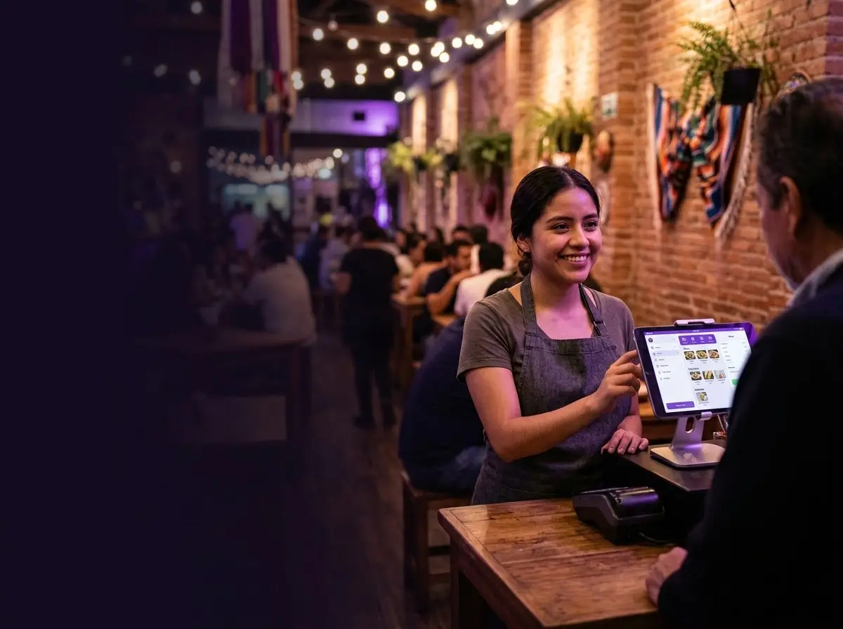 Cajera registrando la compra de un cliente en PoinTick